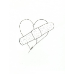 Dibujo para colorear Corazon Lastimado Dibujo De Corazon Roto Con Una Curita Para Pintar Y Colorear La Reconciliacion De Una Pareja Que Se Habia Separado