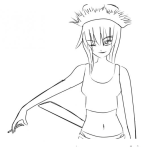 Dibujo para colorear Dibujo De Una Chica Con Cigarro Y Sombrero De Paja Para Pintar Y Colorear