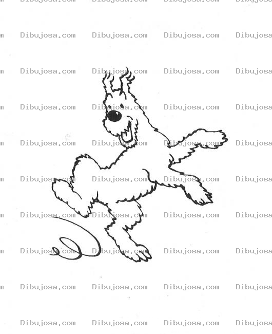 Dibujo para colorear Dibujo De Perrito Jugueton Para Pintar Y Colorear Perro Saltando De Felicidad