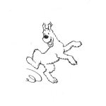 Dibujo para colorear Dibujo De Perrito Jugueton Para Pintar Y Colorear Perro Saltando De Felicidad