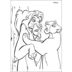 Dibujo para colorear Colorear Leon y Leona de Rey Leon