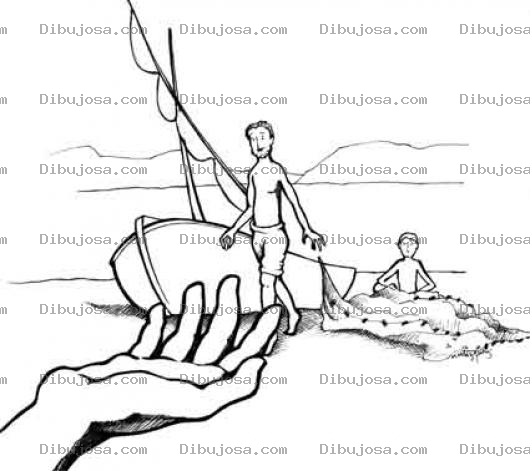 Dibujo para colorear Dibujo De Pescadores De Hombres Para Colorear