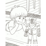 Dibujo para colorear Robotdejuguete Dibujo De Nino Con Robot De Juguete Para Pintar Y Colorear