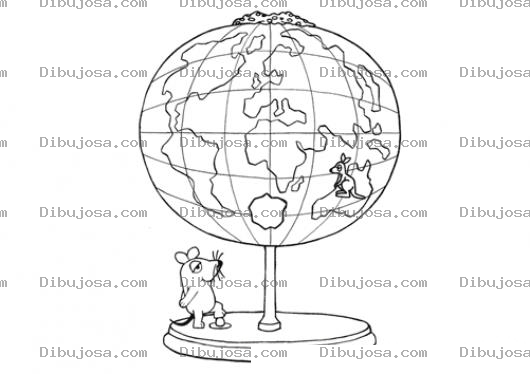 Dibujo para colorear Dibujo De Raton Viendo El Mundo Para Pintar Y Colorear