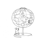 Dibujo para colorear Dibujo De Raton Viendo El Mundo Para Pintar Y Colorear