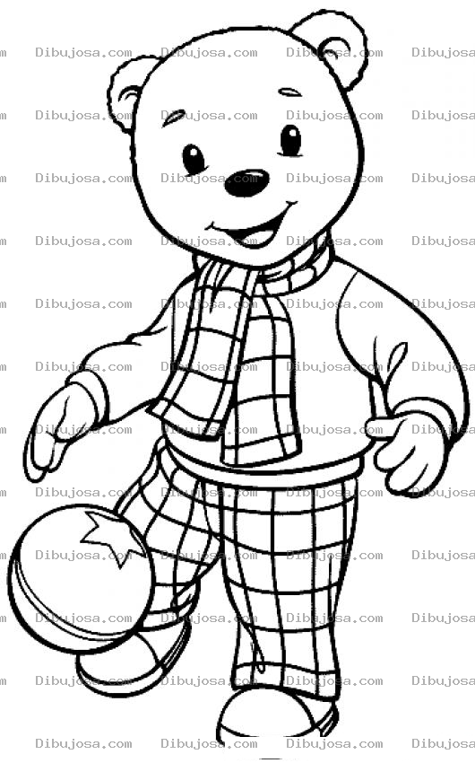 Dibujo para colorear Dibujo De Osito Con Pelota Para Pintar Y Colorear
