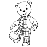 Dibujo para colorear Dibujo De Osito Con Pelota Para Pintar Y Colorear
