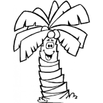 Dibujo para colorear Dibujo De Palmera Con Cocos Para Pintar Y Colorear
