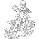 Dibujo para colorear Dibujo De Un Motorista De Enduro Para Pintar Y Colorear Moto De Enduro