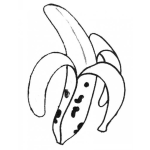 Dibujo para colorear Banana Dibujo De Banano Pelado Para Pintar Y Colorear Banano Con Manchas