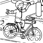 Dibujo para colorear Dibujo De Nino Manejando Una Bicicleta Sin Las Manos Para Pintar Y Colorear