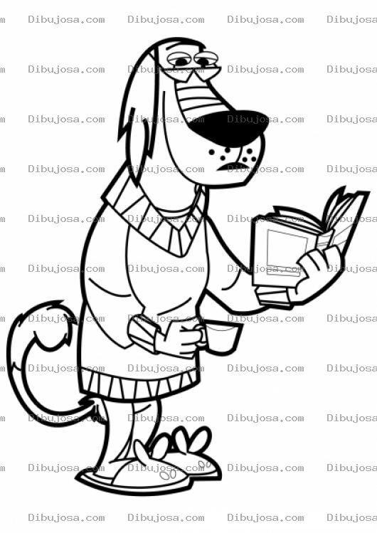 Dibujo para colorear Perropapa Dibujo De Un Perro Con Un Libro Para Pintar Y Colorear Perro Papa Papaperro