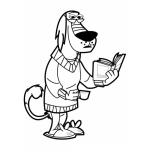 Dibujo para colorear Perropapa Dibujo De Un Perro Con Un Libro Para Pintar Y Colorear Perro Papa Papaperro