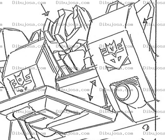 Dibujo para colorear Transformer Dibujo De Cara Y Pecho De Transformer Para Pintar Y Colorear