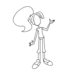 Dibujo para colorear Chica Sin Cara Para Pintar Y Colorear
