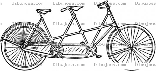Dibujo para colorear Bicicleta De Dos Plazas Para Pintar Y Colorear