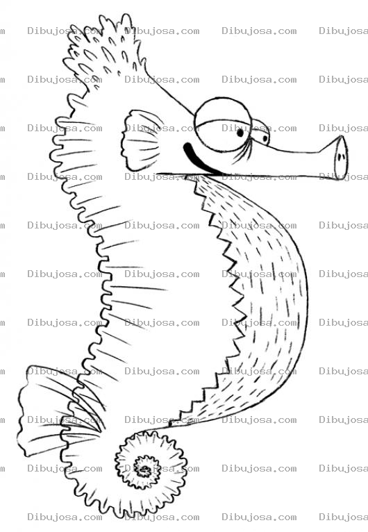 Dibujo para colorear Caballita De Mar Embarazada Para Pintar Y Colorear