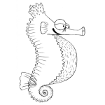 Dibujo para colorear Caballita De Mar Embarazada Para Pintar Y Colorear