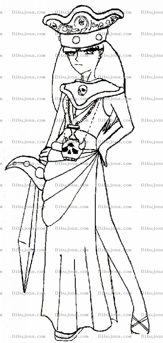 Dibujo para colorear Dibujo De Mujer Pirata Para Pintar Y Colorear
