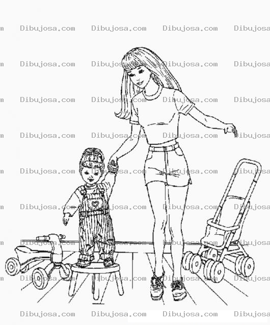 Dibujo para colorear La hija de Barbie
