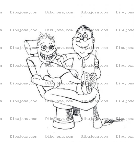 Dibujo para colorear Dentista Infantil Dibujo De Dentista Con Un Nino Para Pintar Y Colorear