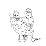 Dibujo para colorear Dentista Infantil Dibujo De Dentista Con Un Nino Para Pintar Y Colorear