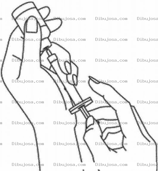 Dibujo para colorear Manos De Enfermera Preparando Una Inyeccion Para Pintar Y Colorear