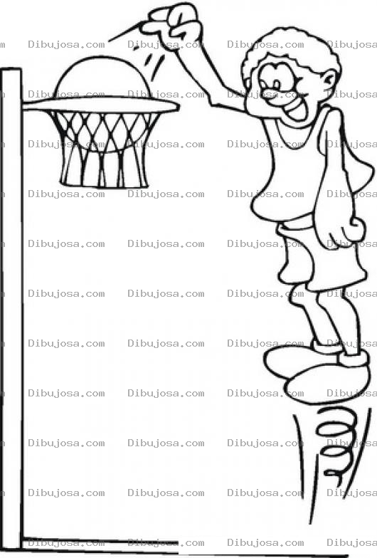 Dibujo para colorear Dibujo De Basketbolista Con Resorte En Los Pies Para Pintar Y Colorear