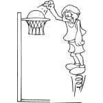 Dibujo para colorear Dibujo De Basketbolista Con Resorte En Los Pies Para Pintar Y Colorear