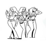 Dibujo para colorear Dibujo De Chicas Trillisas Para Pintar Y Colorear Mujeres Trillizas
