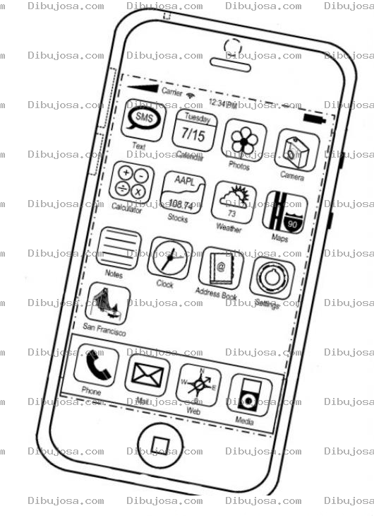 Dibujo para colorear Iphone5 Ios6 Dibujo Del Nuevo Iphone 5 Para Pintar Y Colorear Iphone 5s