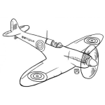 Dibujo para colorear Avion De Guerra Antiguo Para Colorear