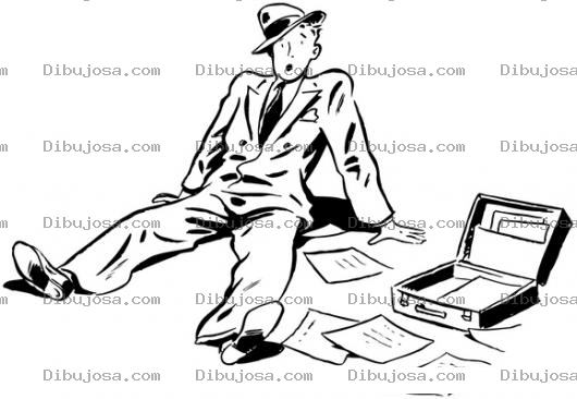 Dibujo para colorear Atropellado Pero Con Vida Dibujo De Vendedor Atropellado Tirado En El Suelo Con Su Maletin Abierto Y Sus Papeles Regados Para Pintar Y Colorear Vendedoratropellado