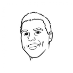 Dibujo para colorear Joven Sonriente Dibujo De Chico Con Sonrisa Agradable Para Pintar Y Colorear