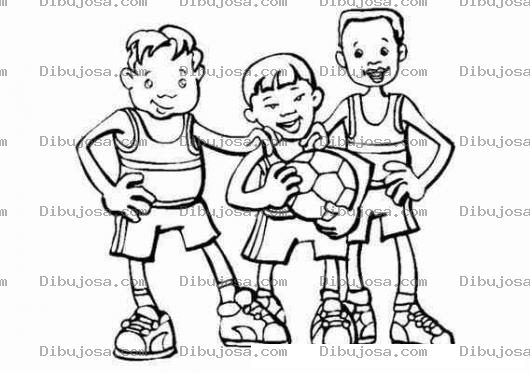 Dibujo para colorear Amigos De Basquetbol Para Pintar Y Colorear Tres Jugadores De Baloncesto