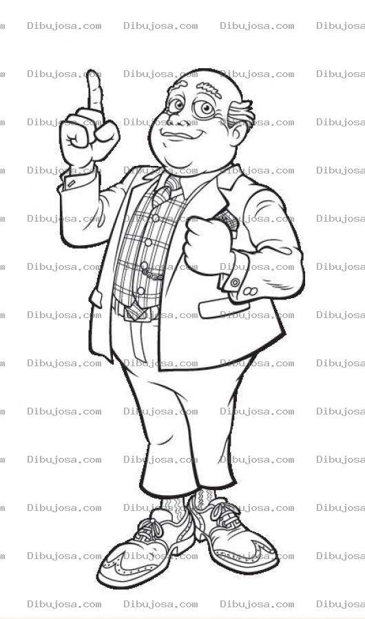 Dibujo para colorear Colorear al viejo pelon y panzon de Lazy Town