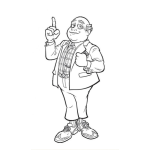 Dibujo para colorear Colorear al viejo pelon y panzon de Lazy Town
