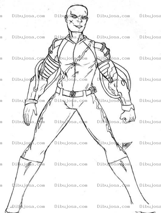 Dibujo para colorear Super Heroe Calvo Para Pintar Y Colorear Guerrero Pelon
