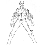 Dibujo para colorear Super Heroe Calvo Para Pintar Y Colorear Guerrero Pelon