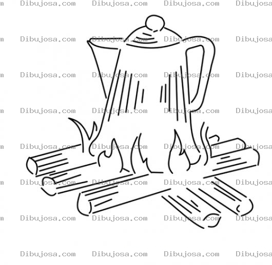 Dibujo para colorear Dibujo De Jarrilla De Cafe En Una Fotgata Para Pintar Y Colorear