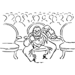 Dibujo para colorear Dibujo De Espectador Enojado Para Colorear
