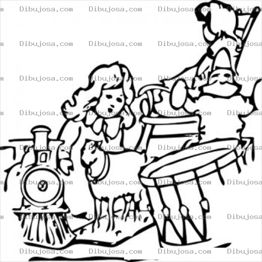 Dibujo para colorear Dibujo De Nina Con Juguetes Para Pintar Y Colorear