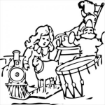 Dibujo para colorear Dibujo De Nina Con Juguetes Para Pintar Y Colorear