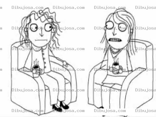 Dibujo para colorear Sinnadaquehablar Dibujo De Una Pareja Sentada En Una Sala Sin Nada Que Hablar Para Pintar Y Colorear