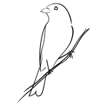 Dibujo para colorear Canarito Dibujo De Un Canario En Una Ramita Para Pintar Y Colorear