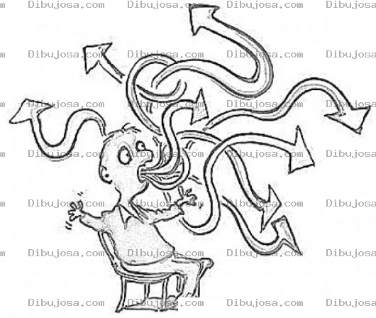 Dibujo para colorear Hablador Dibujo De Un Hombre Chismoso Y Hablador Que Habla De Mas Para Pintar Y Colorear