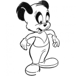 Dibujo para colorear Osito Panda Con Pantalones Para Pintar Y Colorear