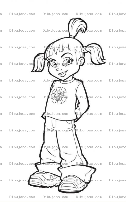 Dibujo para colorear Colorear nina de tres colitas de Lazy Town