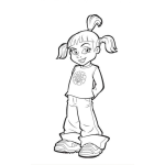 Dibujo para colorear Colorear nina de tres colitas de Lazy Town