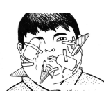 Dibujo para colorear Dibujo De Nino Gordito Con Helados Pegados En La Cara Para Pintar Y Colorear